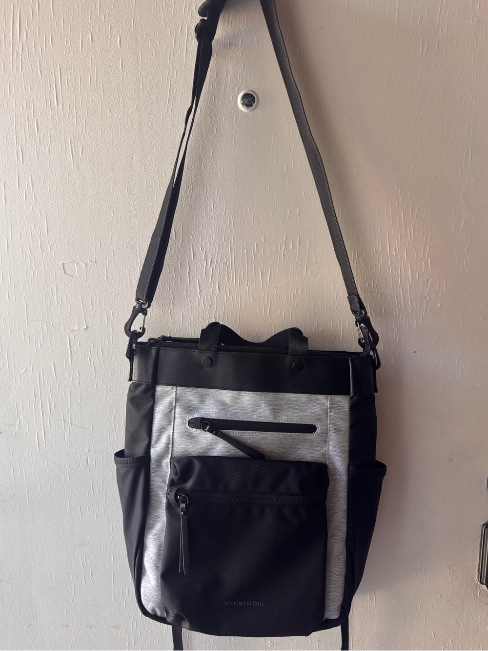 Sherpani Black & Light Gray Convertible  Tote Backpack - Picture 3 of 14